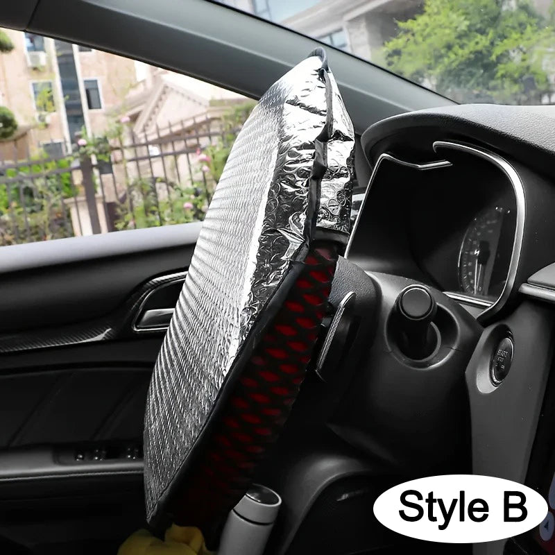 Steering Wheel Sun Shade Cover - Foldable UV Protection
